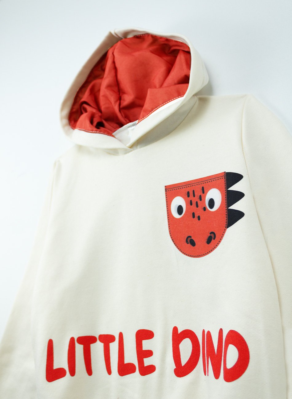 Conjunto Infantil Menino Moletom C/Capuz Little Dino Bege 0159 - Torrox