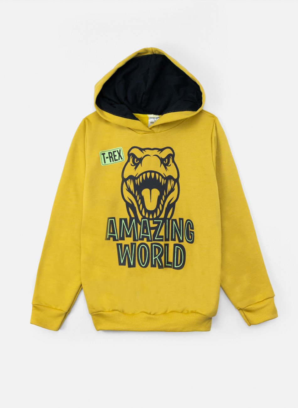 Conjunto Infantil Menino Moletom C/Capuz Amazing World Mostarda 0248 - Torrox