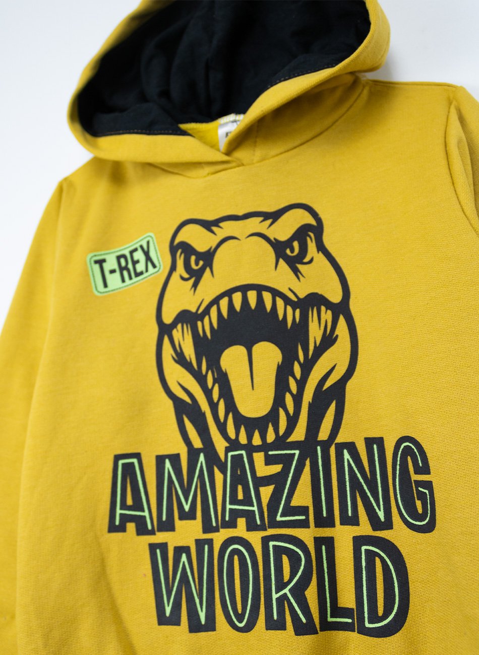 Conjunto Infantil Menino Moletom C/Capuz Amazing World Mostarda 0248 - Torrox