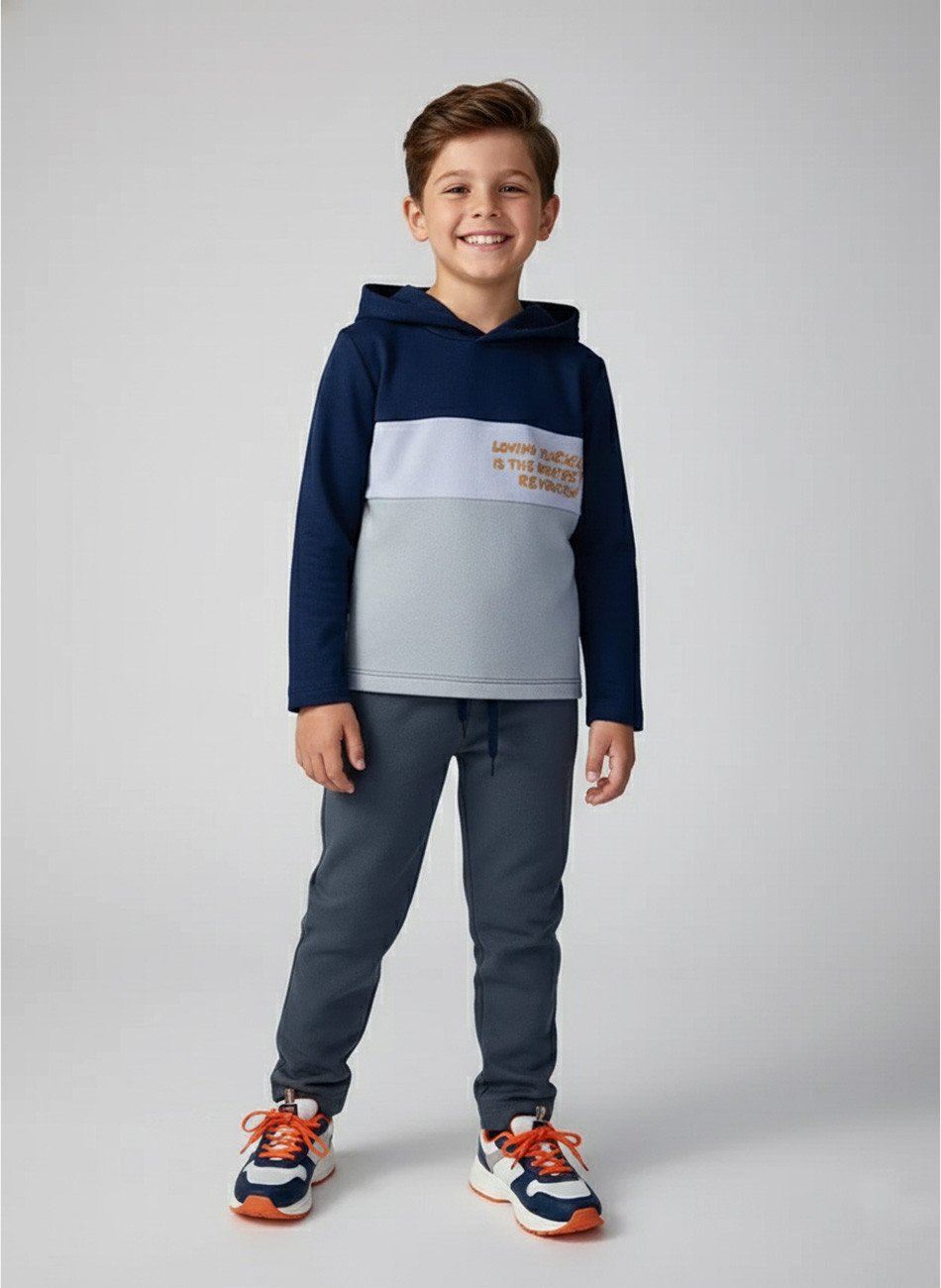 Conjunto Infantil Menino Moletom Loving Yourself Marinho 0684 - Torrox