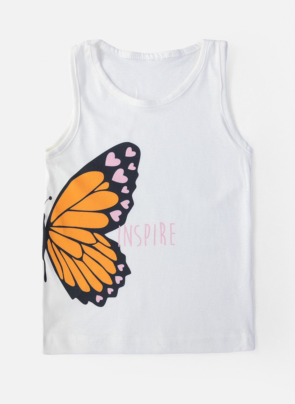 Conjunto Infantil Menina Borboleta Inspire Creme 0131 - Laluna