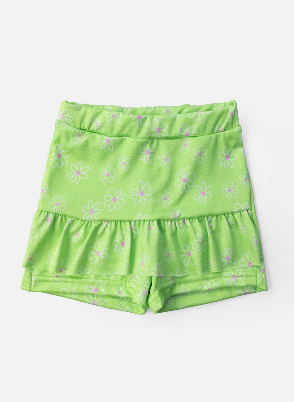 Conjunto Infantil Menina Hello Happy Flores Amarelo Lima 0653 - Laluna