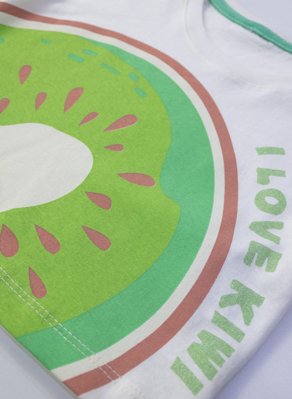 Conjunto Infantil Menina I Love Kiwi Creme 0512 - Laluna