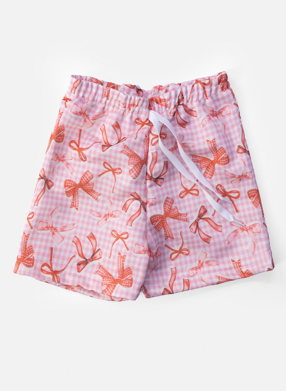 Conjunto Infantil Menina Laços Pretty Little Girl Vermelho 06 - Laluna