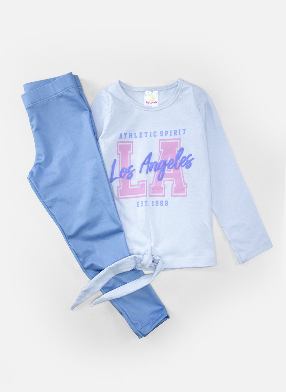 Conjunto Menina Meia Estação Los Angeles Branco 346 - Laluna