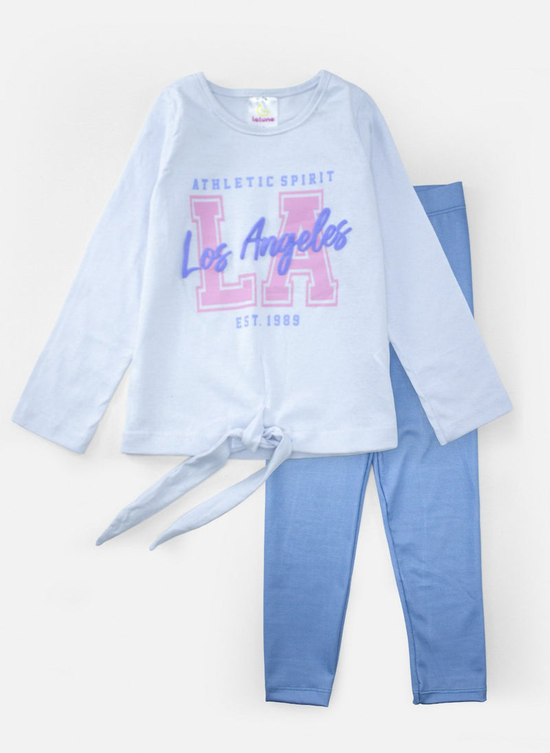 Conjunto Menina Meia Estação Los Angeles Branco 346 - Laluna