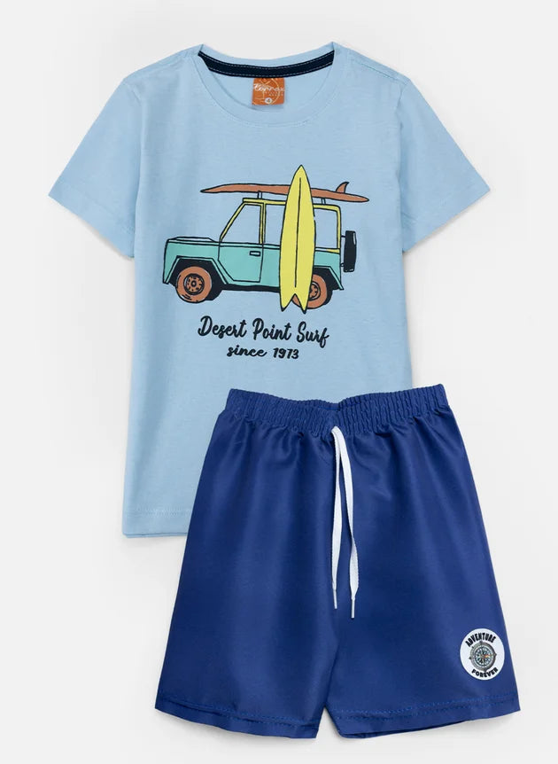 Conjunto Infantil Menino Desert Point Surf 087 Azul - Laluna