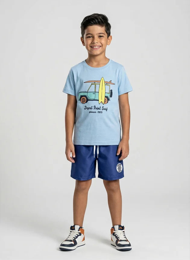 Conjunto Infantil Menino Desert Point Surf 087 Azul - Laluna