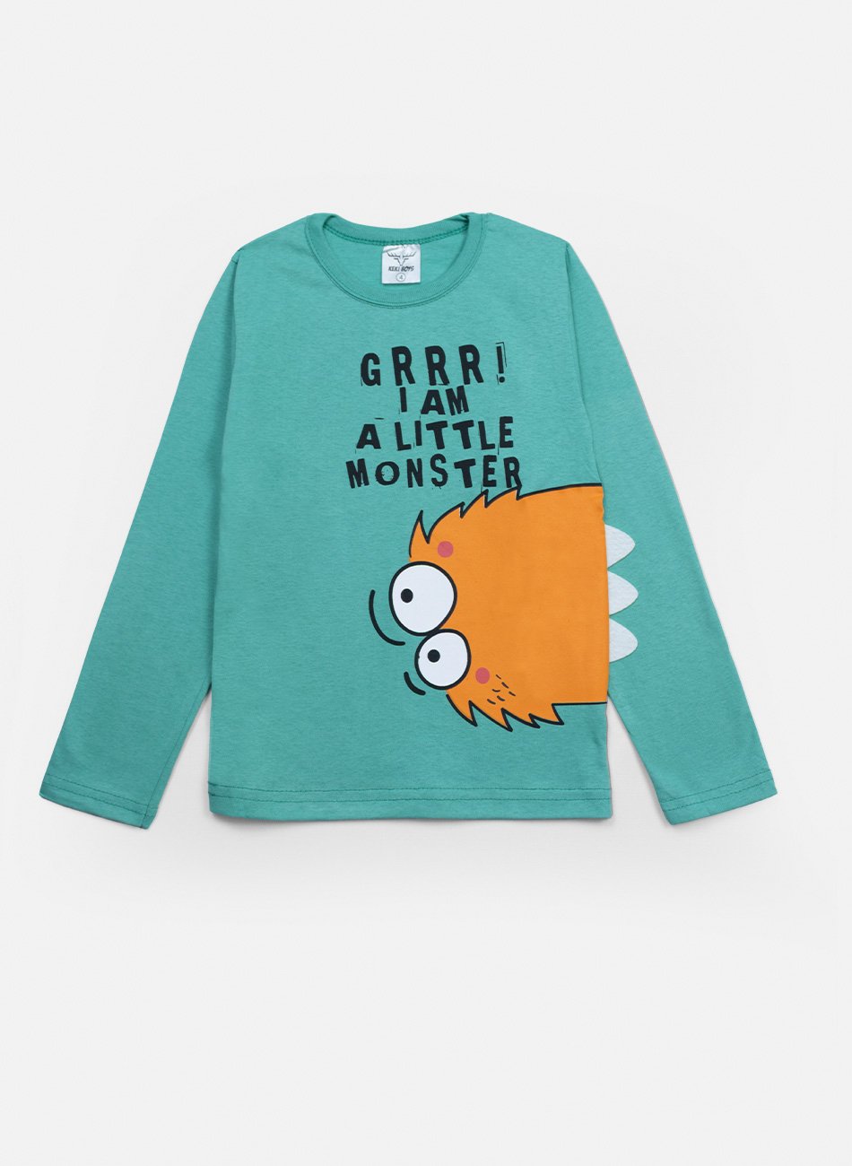 Conjunto Infantil Meia Estação Masculino Little Monster Verde 0472 - Keki Boys