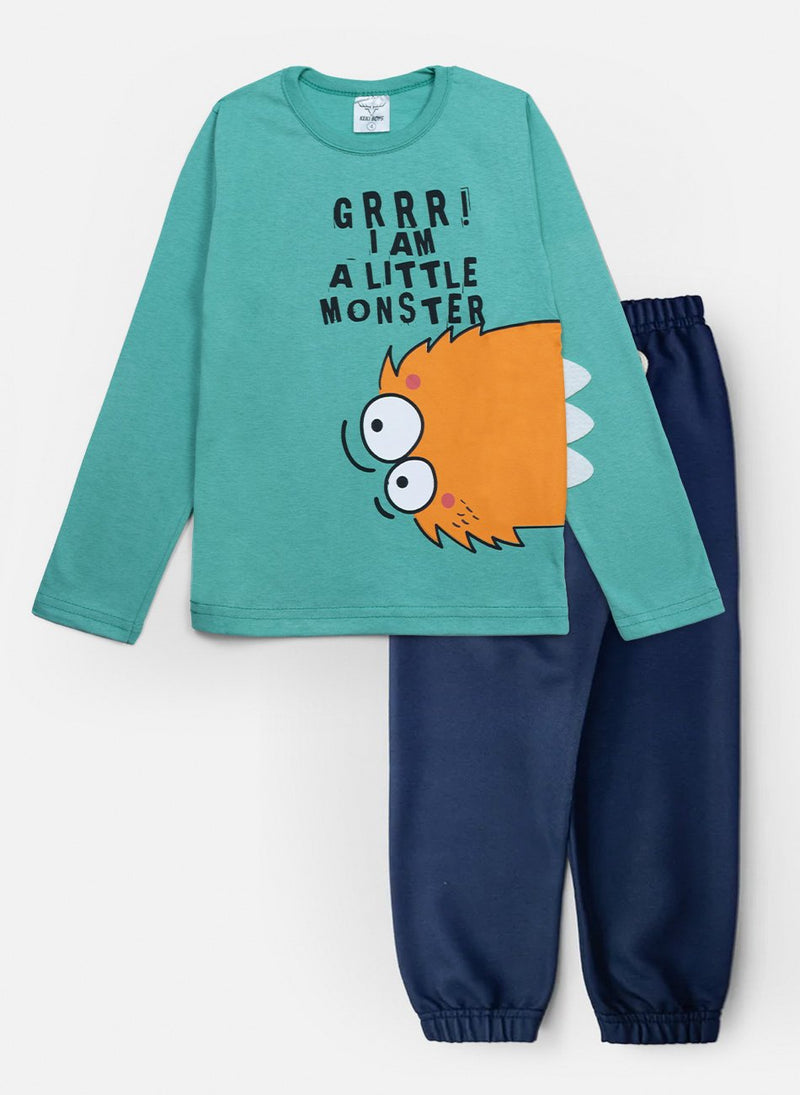 Conjunto Infantil Meia Estação Masculino Little Monster Verde 0472 - Keki Boys