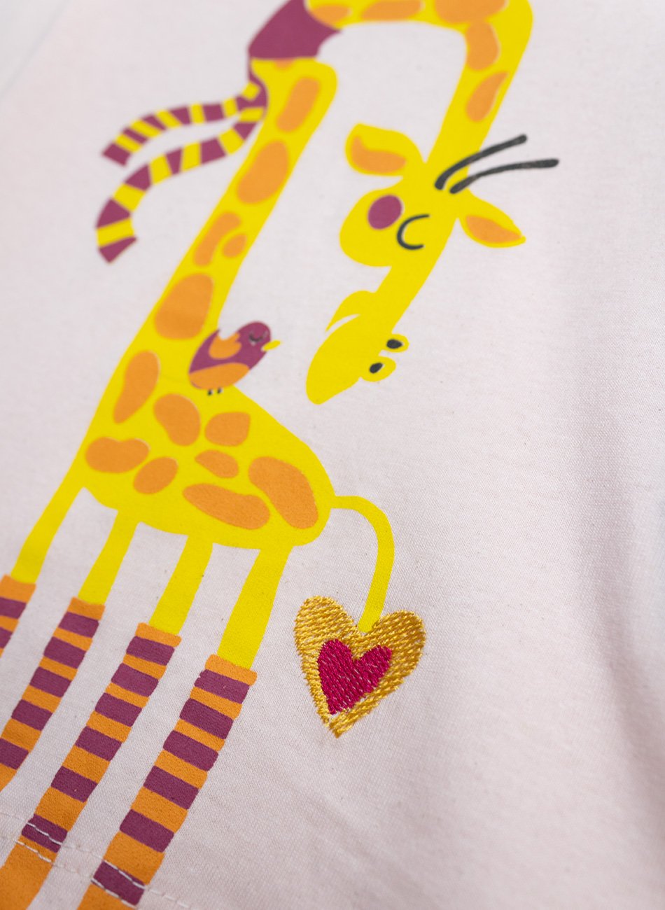 Conjunto Infantil Menina Meia Estação Girafa Rosa Bebê 354 - Laluna
