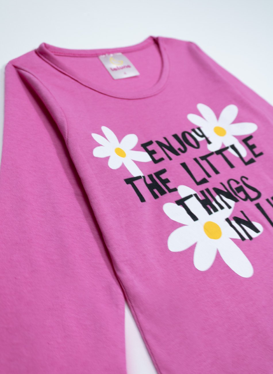 Conjunto Infantil Menina Meia Estação Enjoy The Little Rosa - Laluna