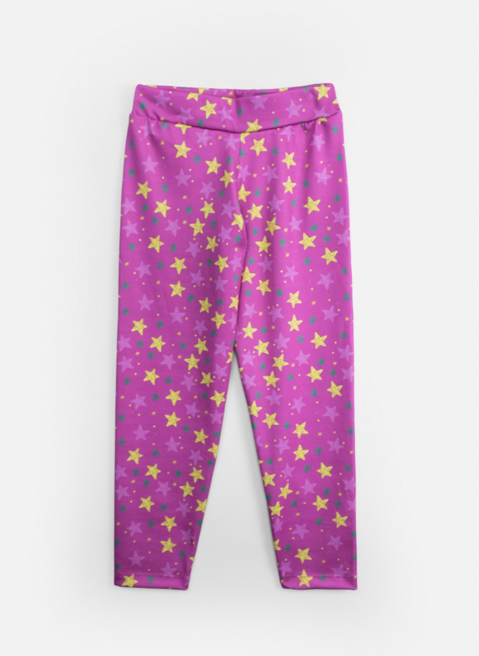 Conjunto Infantil Menina Meia Estação Estrelas Verde 422 - Laluna