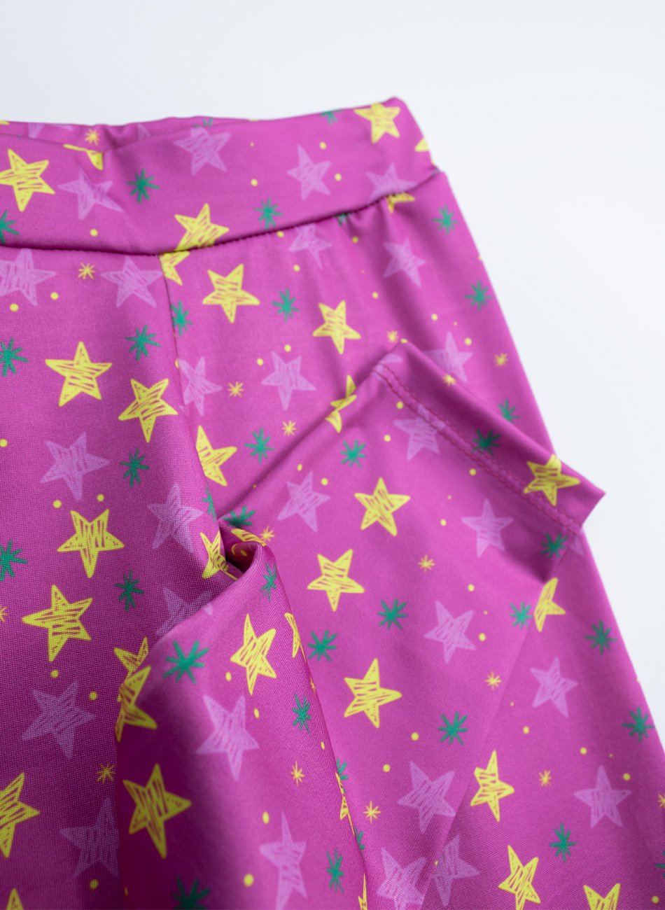 Conjunto Infantil Menina Meia Estação Estrelas Verde 422 - Laluna