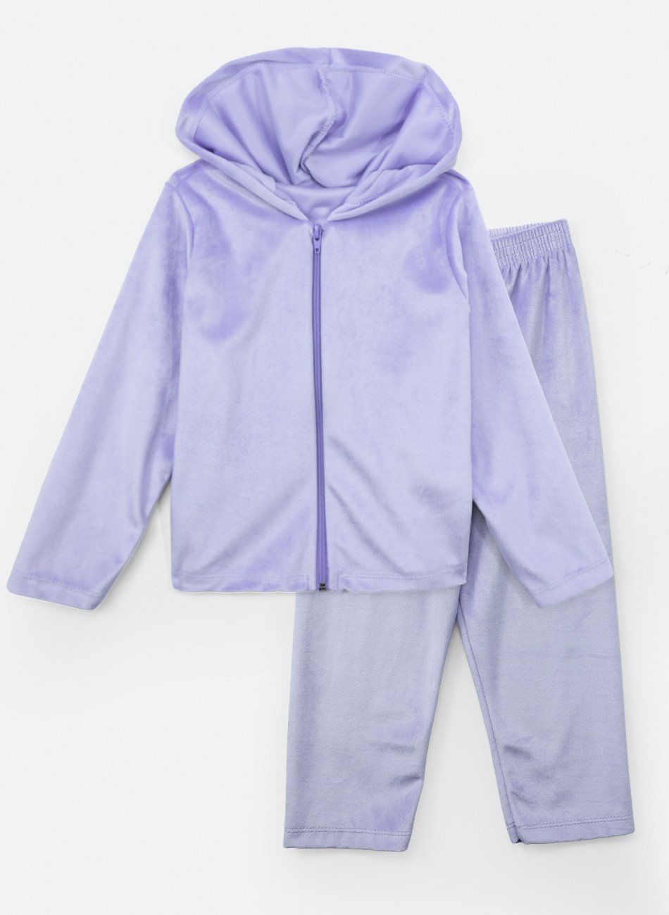 Conjunto Infantil Plush Liso Menina Lilás 476 - Laluna