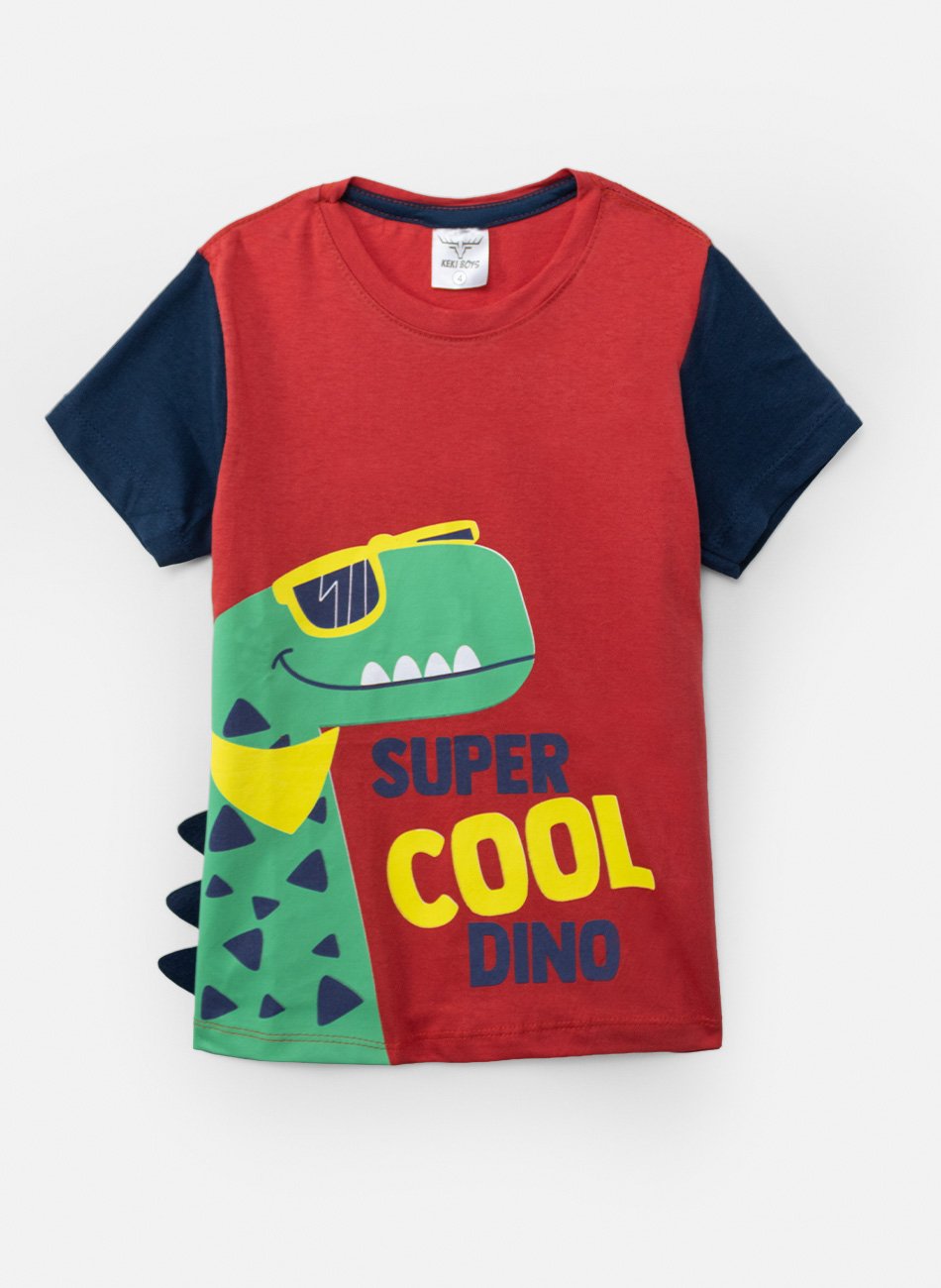 Conjunto Infantil Menino Dinossauro Vermelho 386 - Keki boys