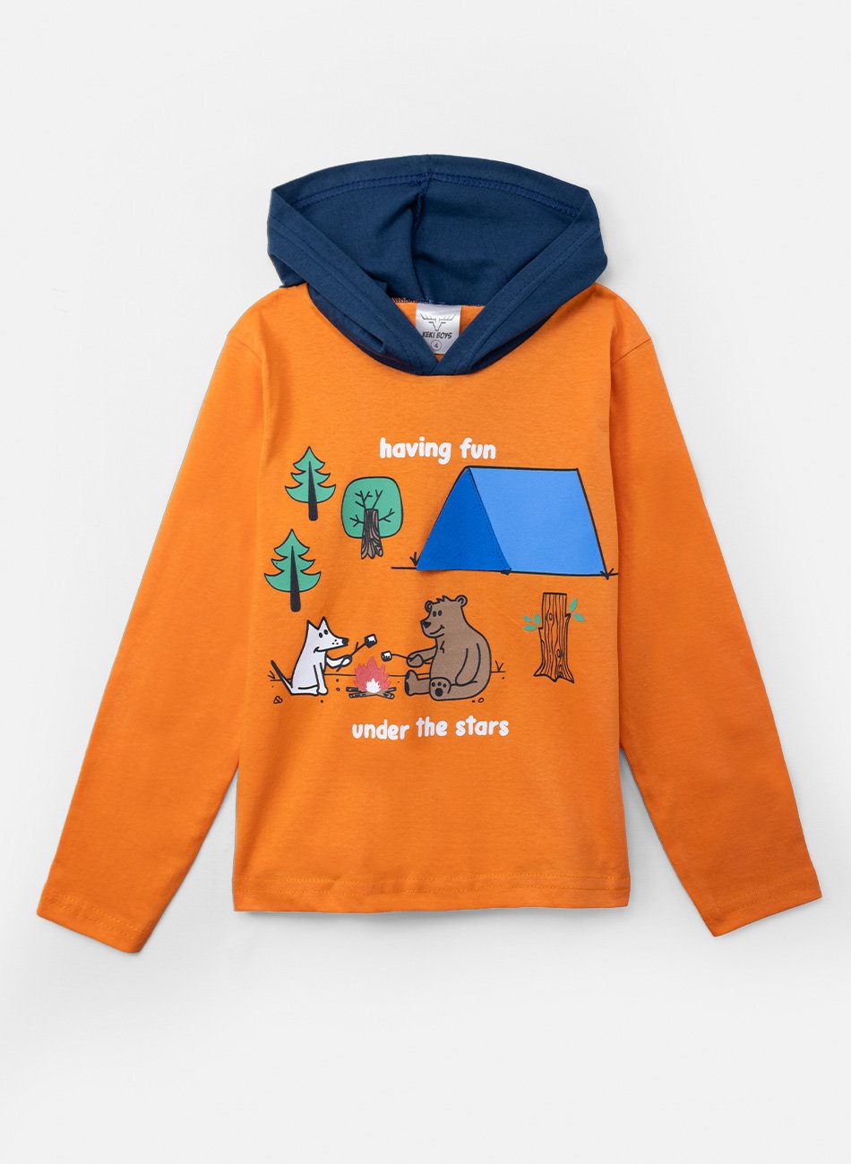 Conjunto Infantil Menino Meia Estação Having Fun Laranja 0115 - Keki Boys