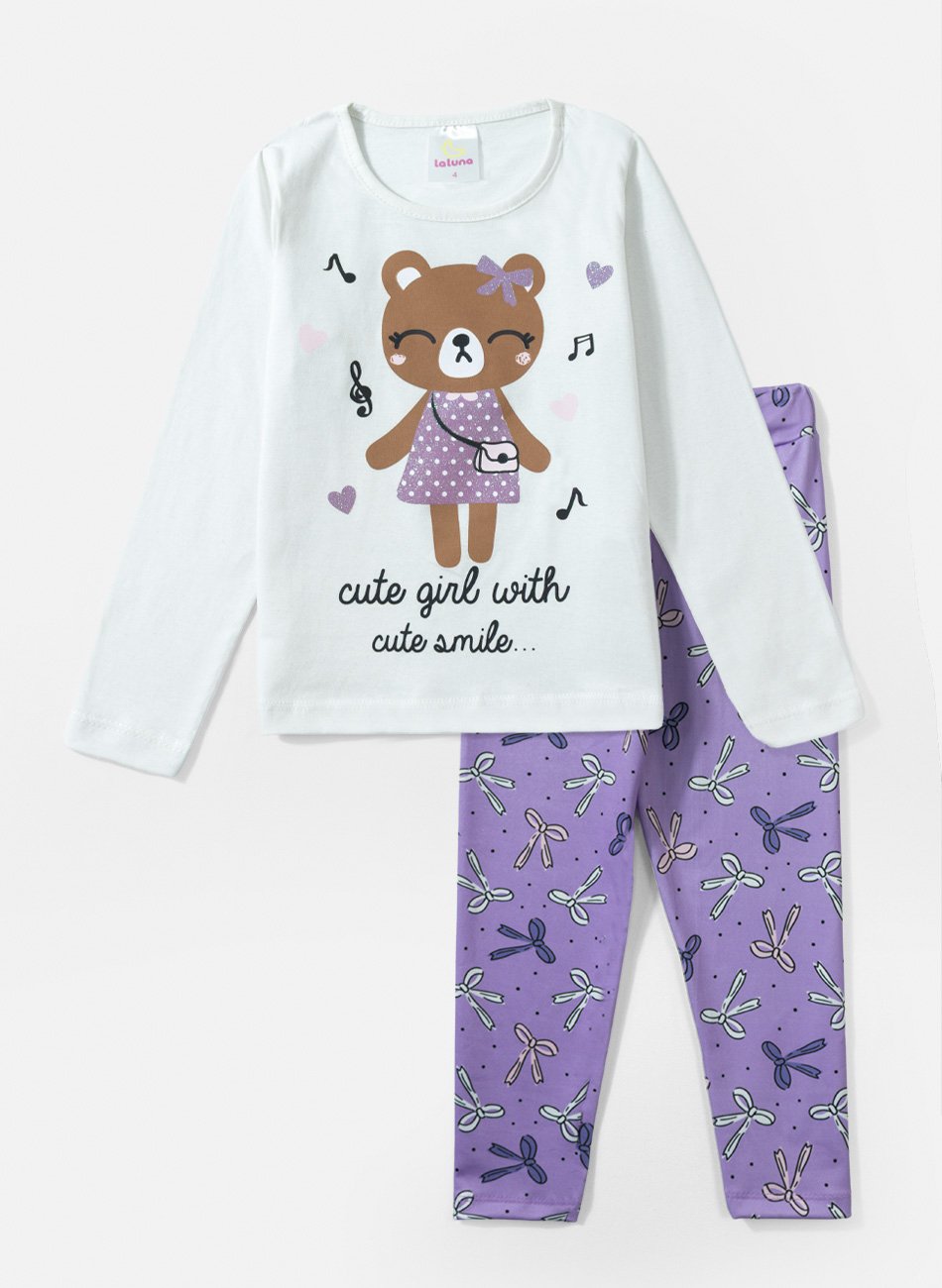 Conjunto Infantil Menina Meia Estação Cute Girl 0626 - Laluna