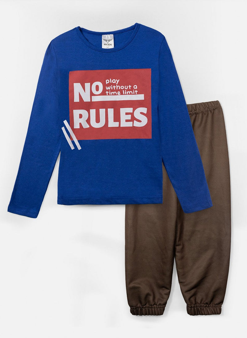 Conjunto Infantil Menino Meia Estação Play Rules Azul 197 - Keki Boys