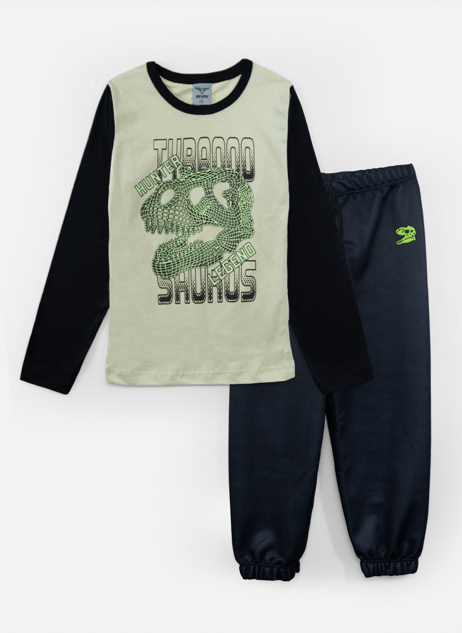 Conjunto Infantil Menino Meia Estação Hunter Legends Bege 0155 - Keki Boys
