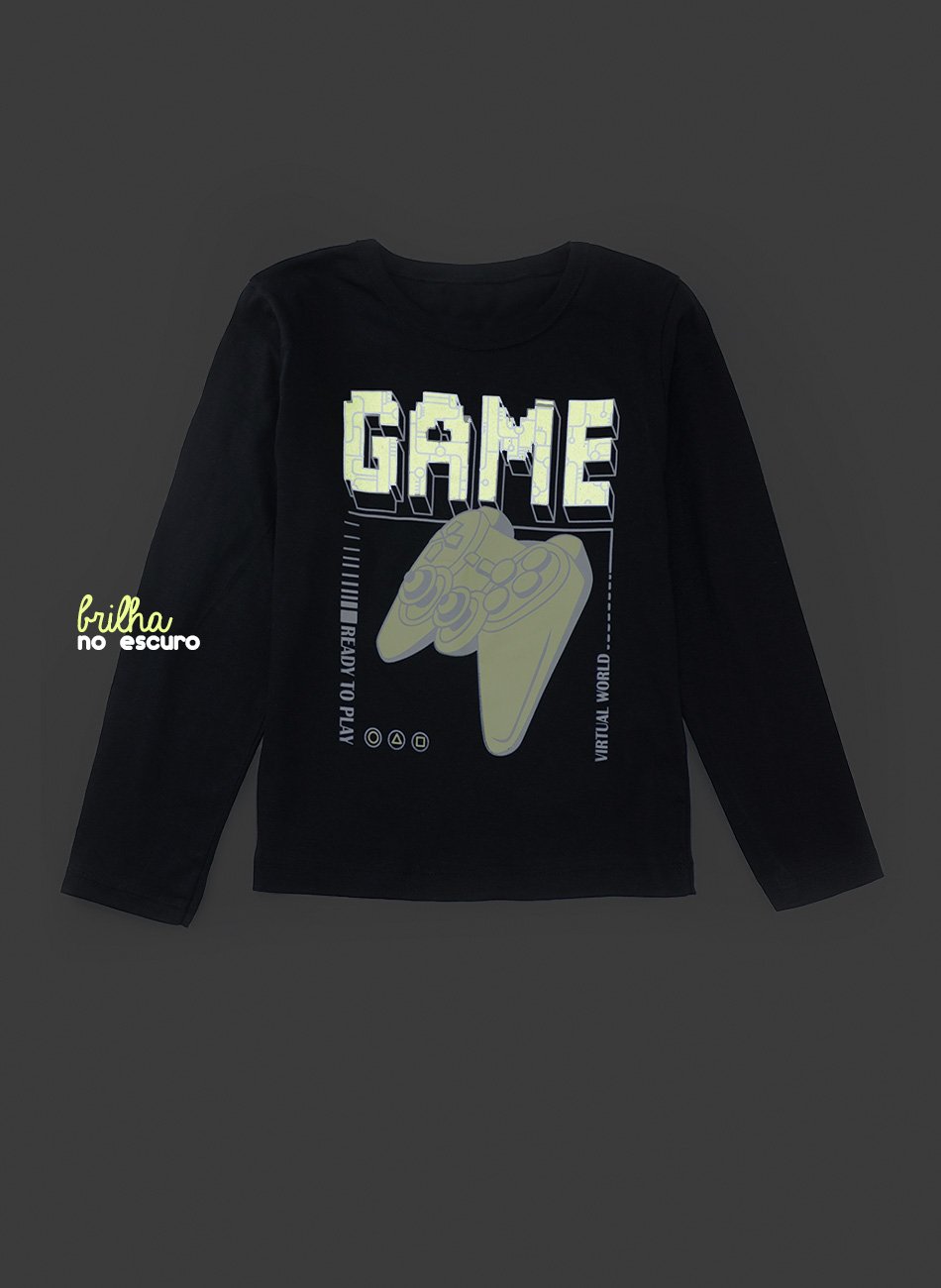 Conjunto Infantil Menino Meia Estação Game Preto 0103 - Keki Boys
