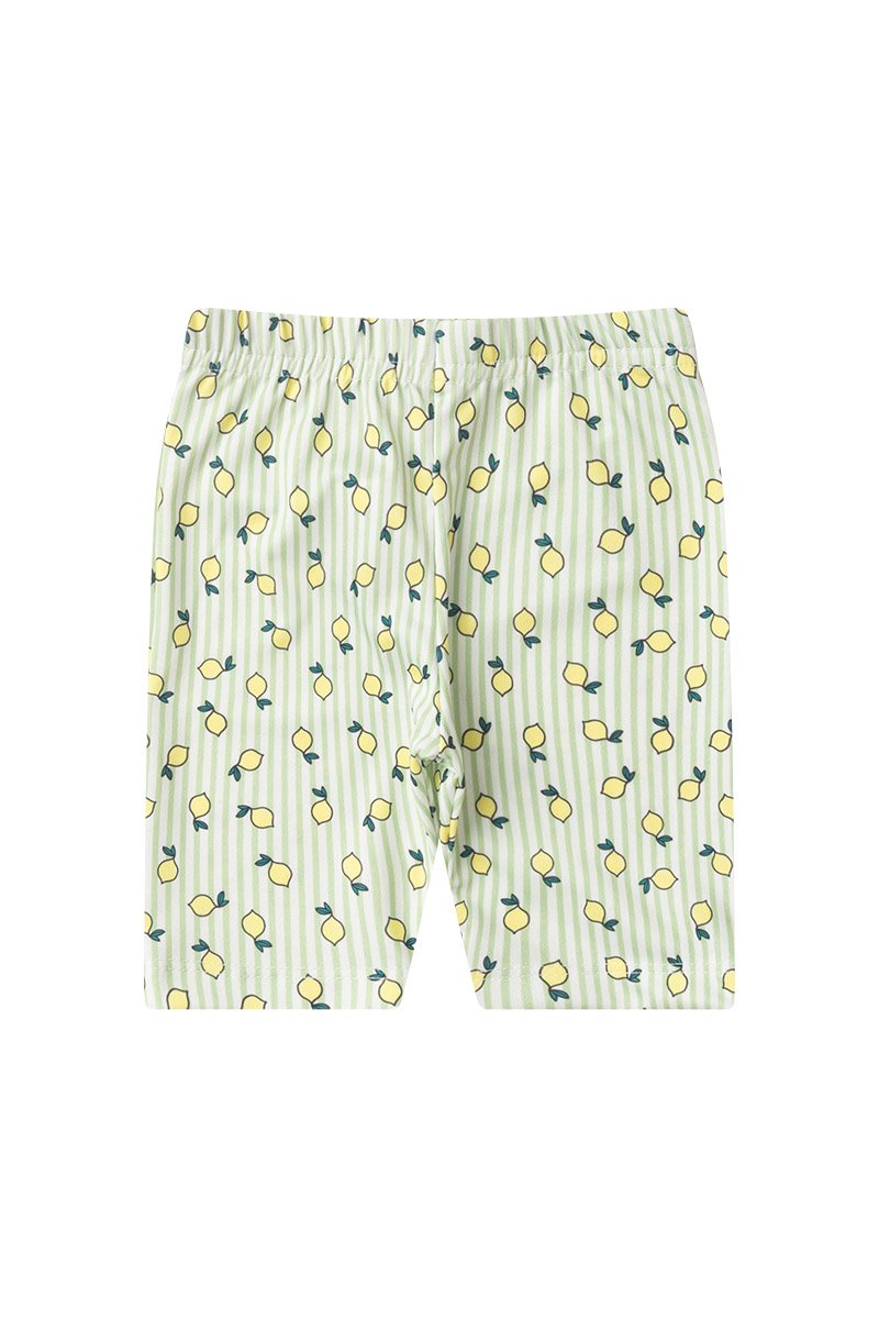 Conjunto Infantil Menina Com Pompom Verão Iaia - Regata 100% Algodão e Shorts 100% Poliéster Verde Claro