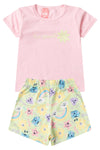 Conjunto Infantil Menina Love Verão Iaia Blush Rosa Claro