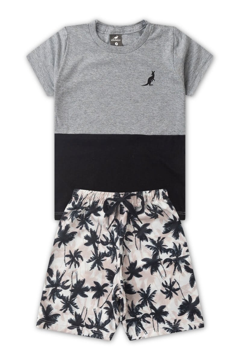 Conjunto Infantil Menino Verão Básico Kangulu Mescla