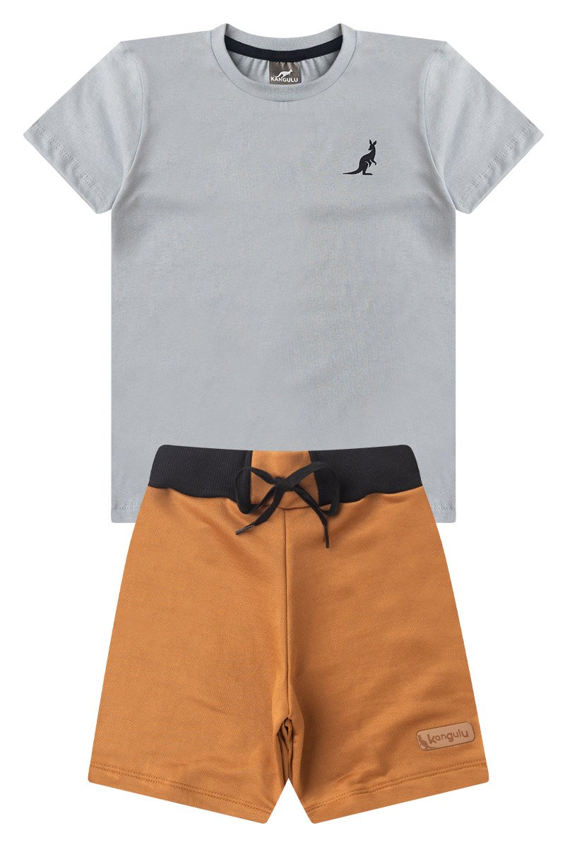 Conjunto Infantil Menino Verão Algodão Premium Kangulu Mescla