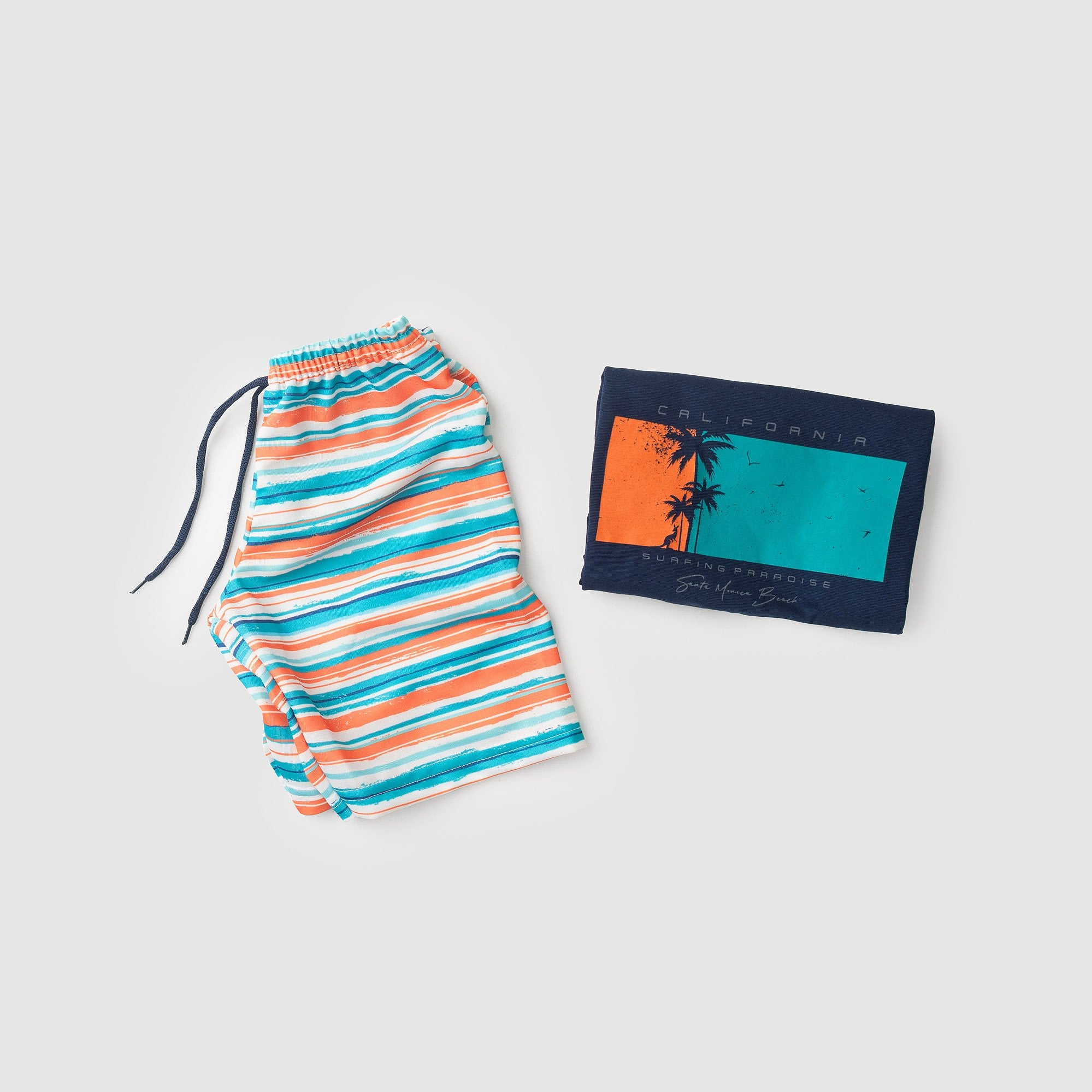 Conjunto Infantil Menino Verão California Surfing Kangulu Azul Marinho