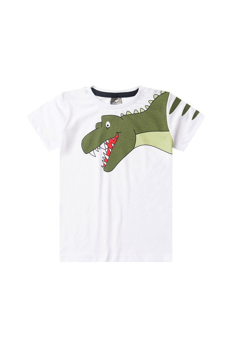 Conjunto Infantil Menino Verão Dinossauro Kangulu Branco