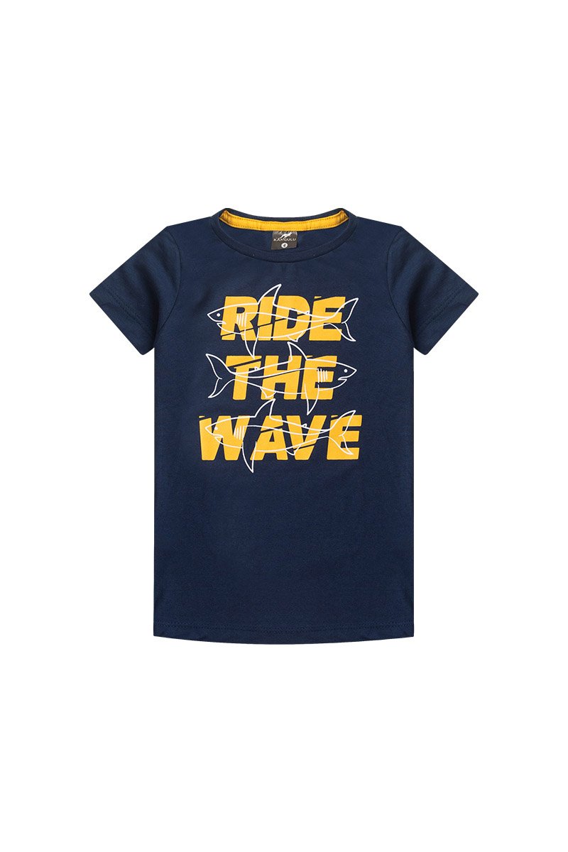 Conjunto Infantil Menino Verão Ride The Wave Kangulu Azul Marinho