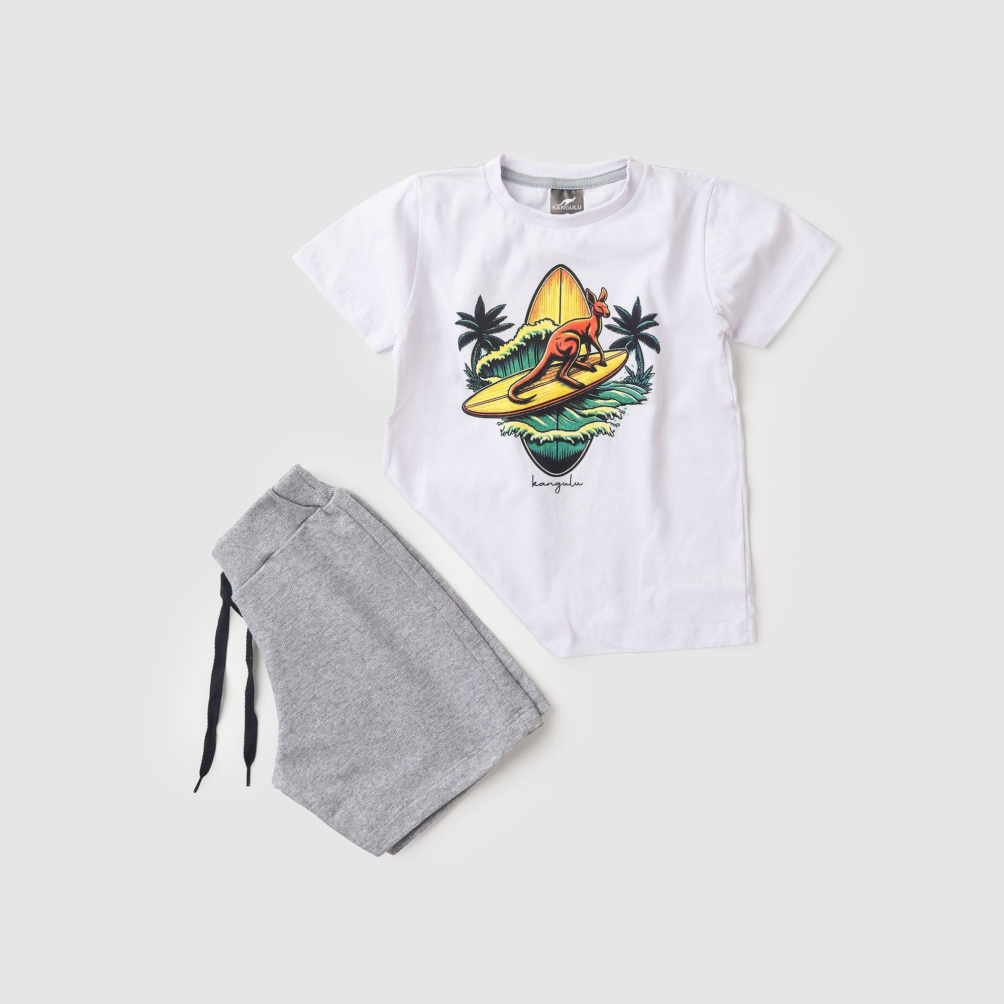 Conjunto Infantil Menino Verão Surf Kangulu Branco