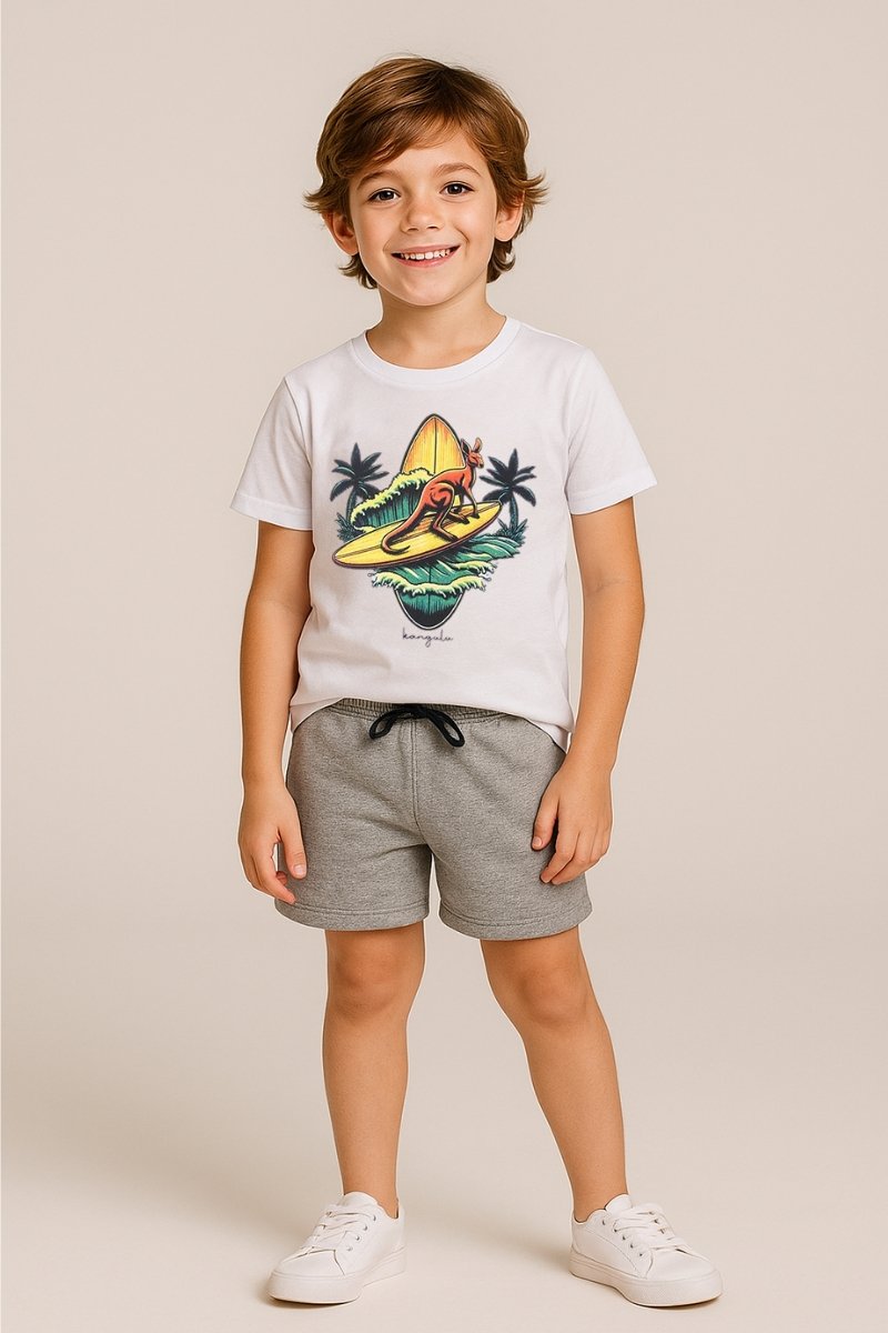 Conjunto Infantil Menino Verão Surf Kangulu Branco