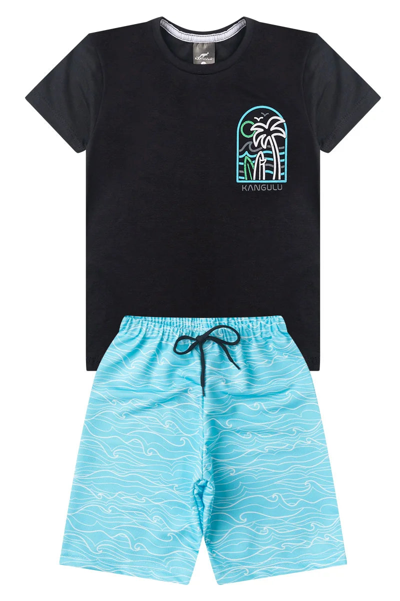 Conjunto Infantil Menino Verão Surf Kangulu Mescla