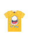 Conjunto Infantil Menino Algodão Premium Tubarão Kangulu Amarelo