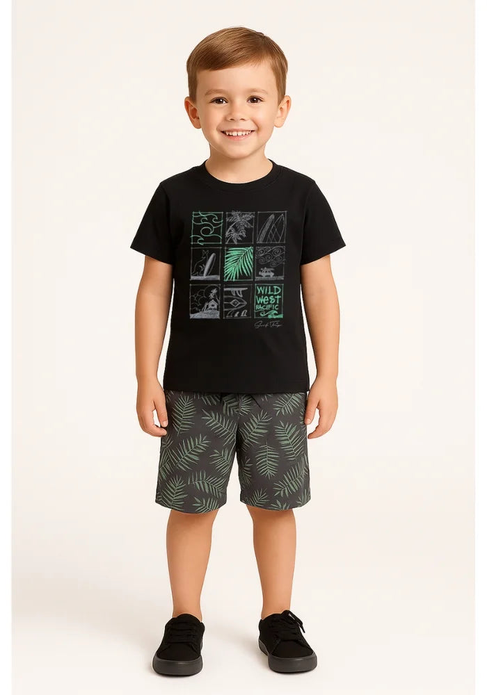 Conjunto Infantil Menino Verão Wild West Pacific Kangulu Preto