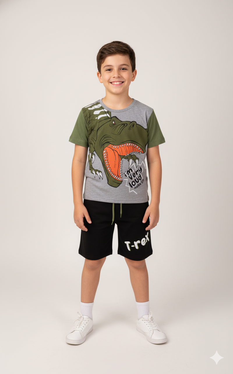Conjunto Infantil Verão Masculino I´m Very Loud - Mescla