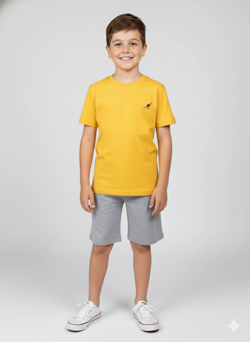 Conjunto Infantil Menino Verão Minimalista Kangulu Amarelo