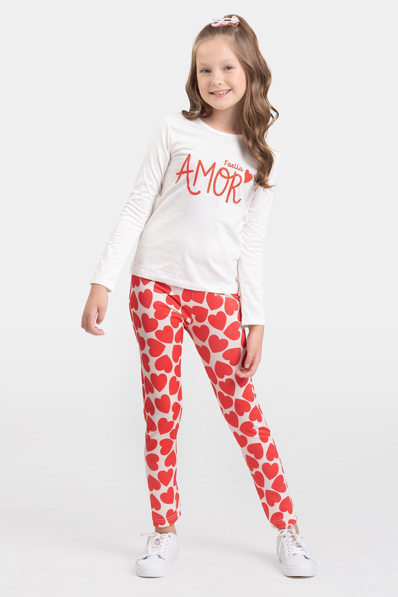 Conjunto Infantil Meia Estação Feminino Amor - Off White