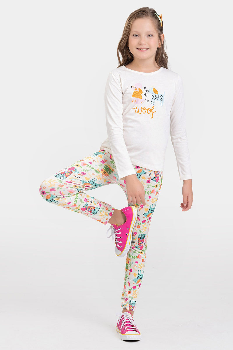 Conjunto Infantil Meia Estação Feminino Woof - Off-white