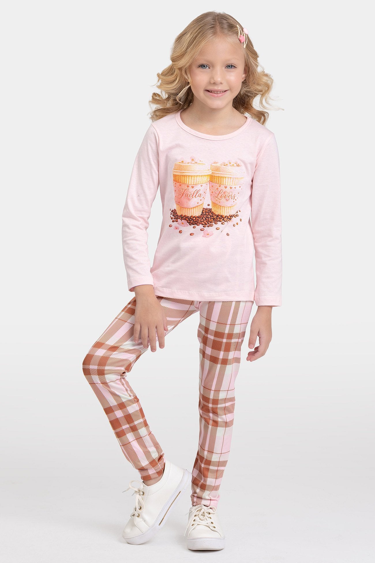 Conjunto Infantil Meia Estação Feminino Coffee - Rosa
