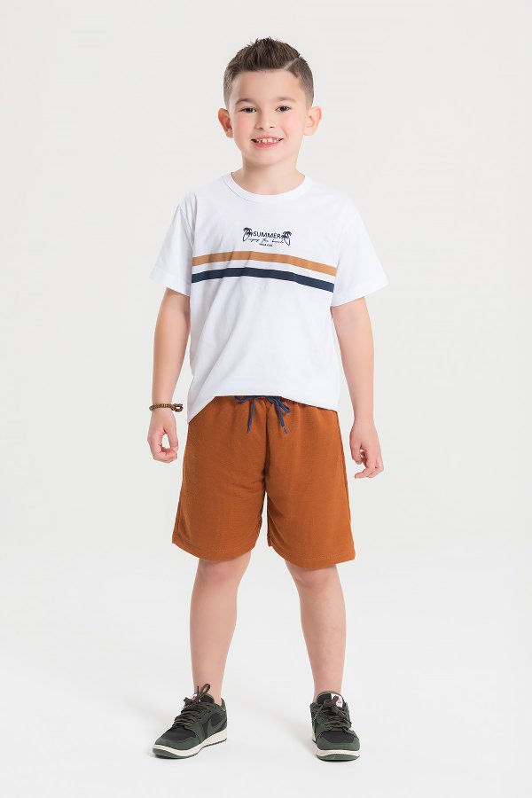 Conjunto Infantil Verão Masculino Summer - Branco