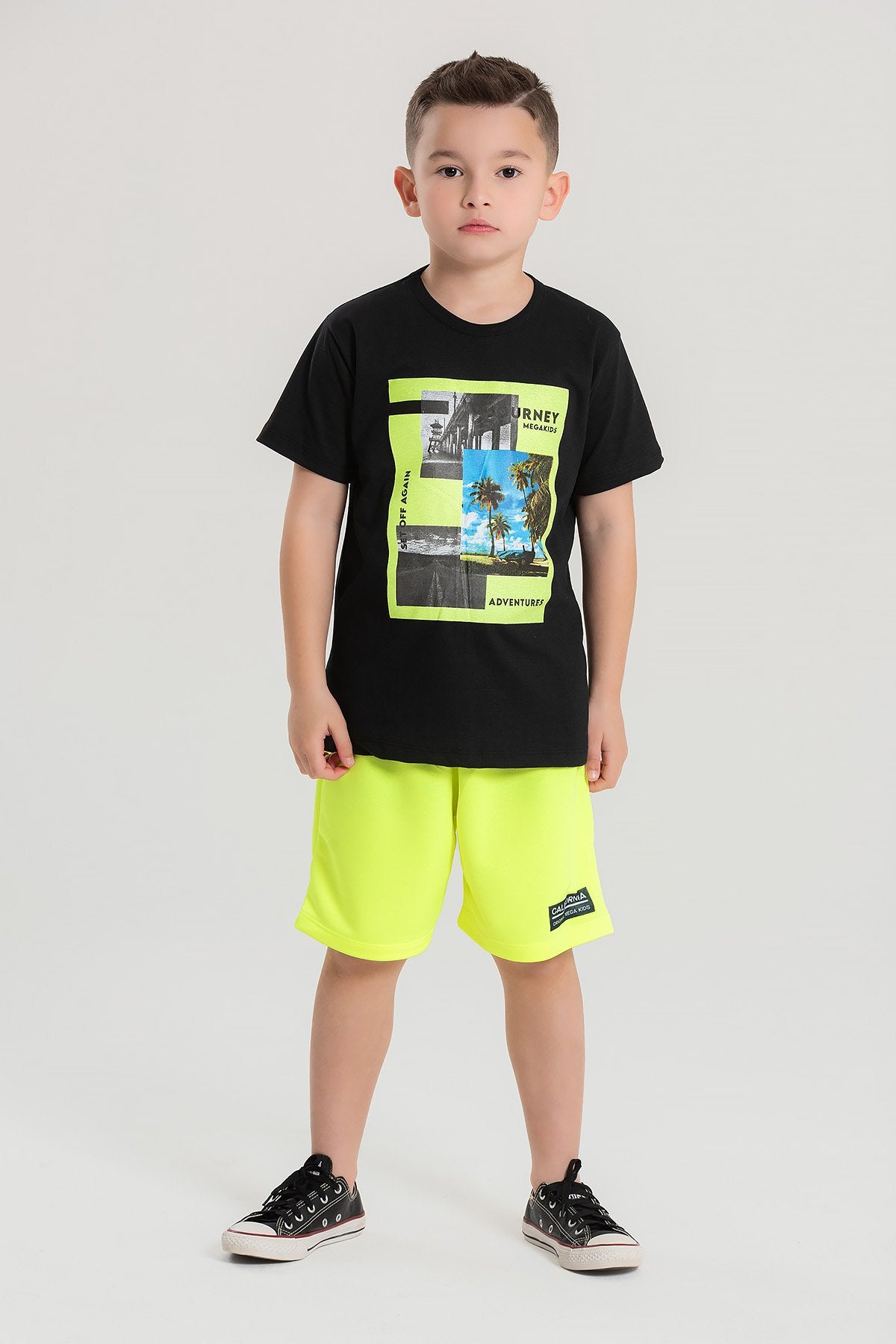 Conjunto Infantil Verão Masculino Jurney Mega Kids - Preto