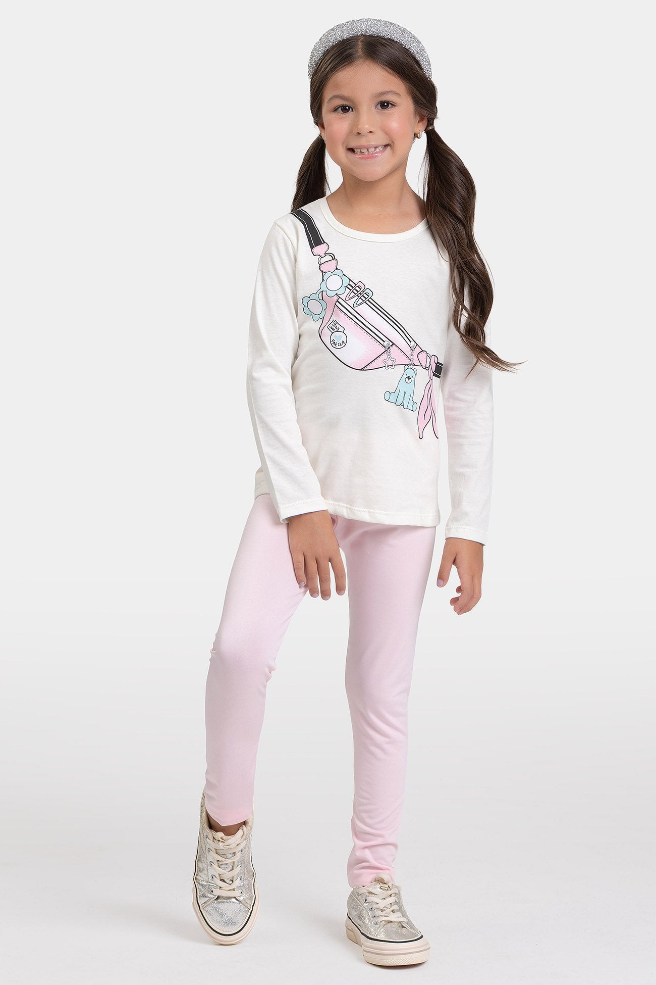 Conjunto Infantil Meia Estação Feminino Pocket - Off-white
