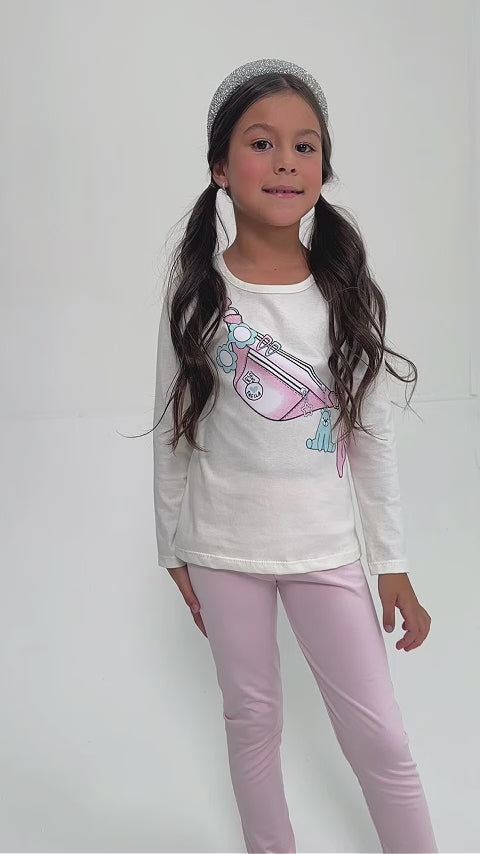 Conjunto Infantil Meia Estação Feminino Pocket - Off-white