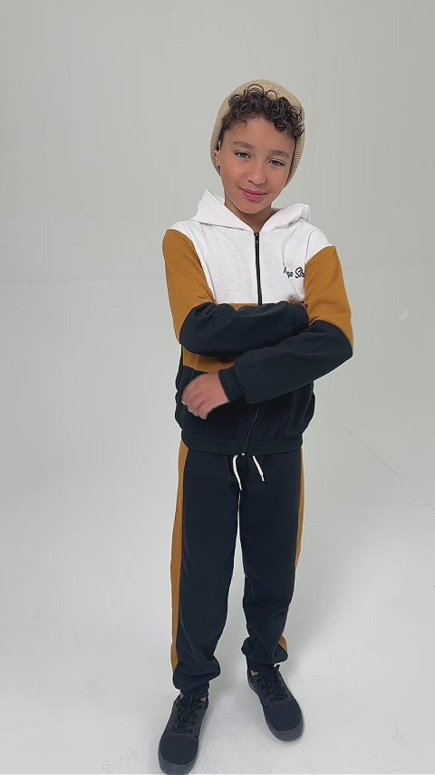 Conjunto Moletom Peluciado Infantil Masculino Recortes Mega Kids - Off White