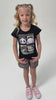 Conjunto Infantil Verão Feminino Fashion Animals - Preto