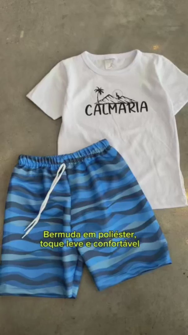 Conjunto Infantil Menino Calmaria Verão Kangulu Branco