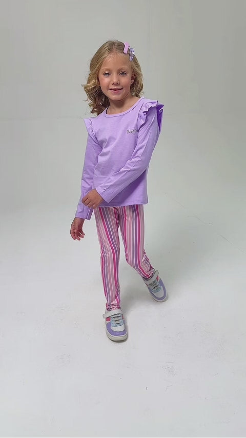 Conjunto Infantil Meia Estação Feminino Plaquinha Faella - Lilás